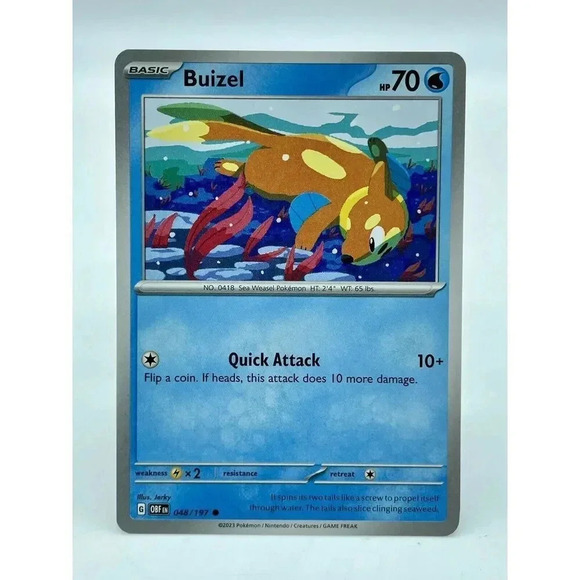 Buizel 048/197‎ Common S&V: Obsidian Flames Non-Holo Pokémon TCG Mint Unplayed - Picture 1 of 6
